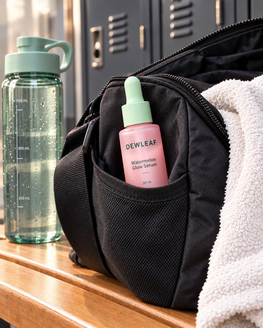 The bottle in a gym bag pocket