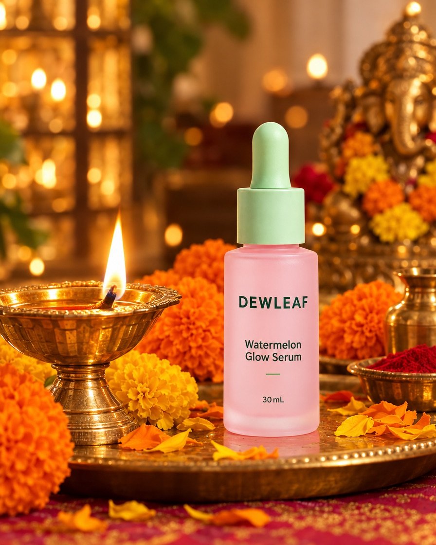 The bottle on a festival diya table
