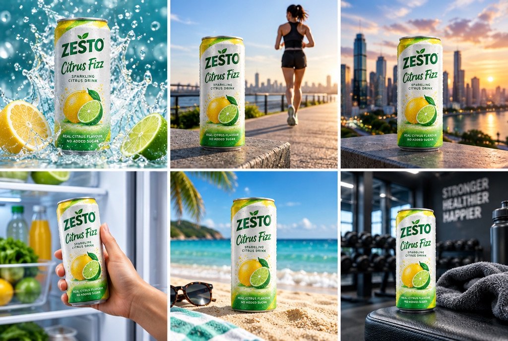 A grid of six video thumbnails of the same product with different opening hooks