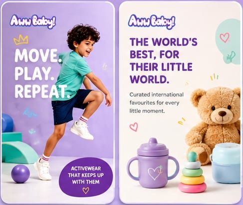 AwwBaby social media creative tiles
