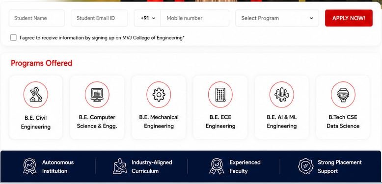 MVJ College of Engineering enquiry form