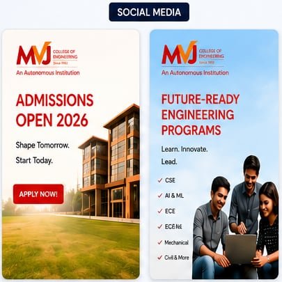 MVJ College of Engineering social media creative tiles