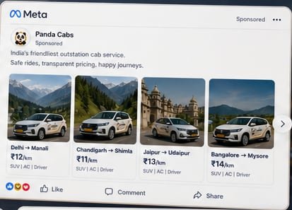 Panda Cabs Meta ad
