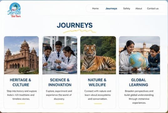 Sprouts Edu Tours Journeys page