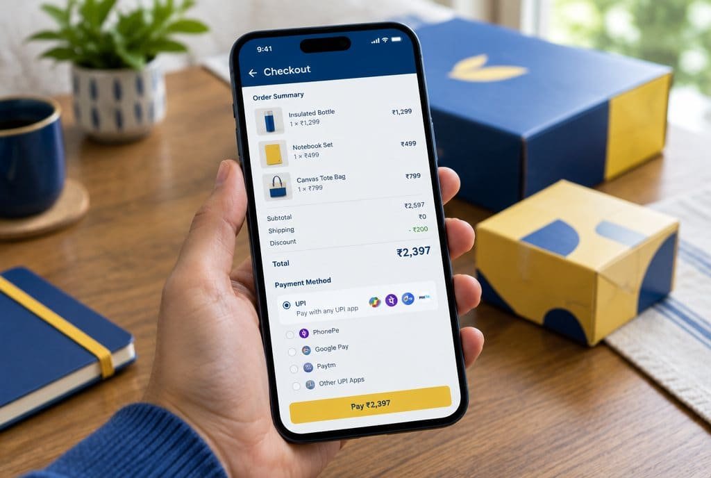 A checkout page on a phone.