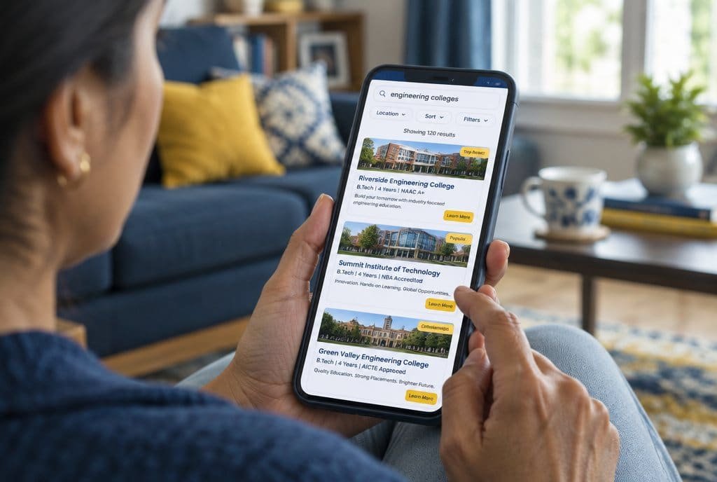 A phone search for colleges.